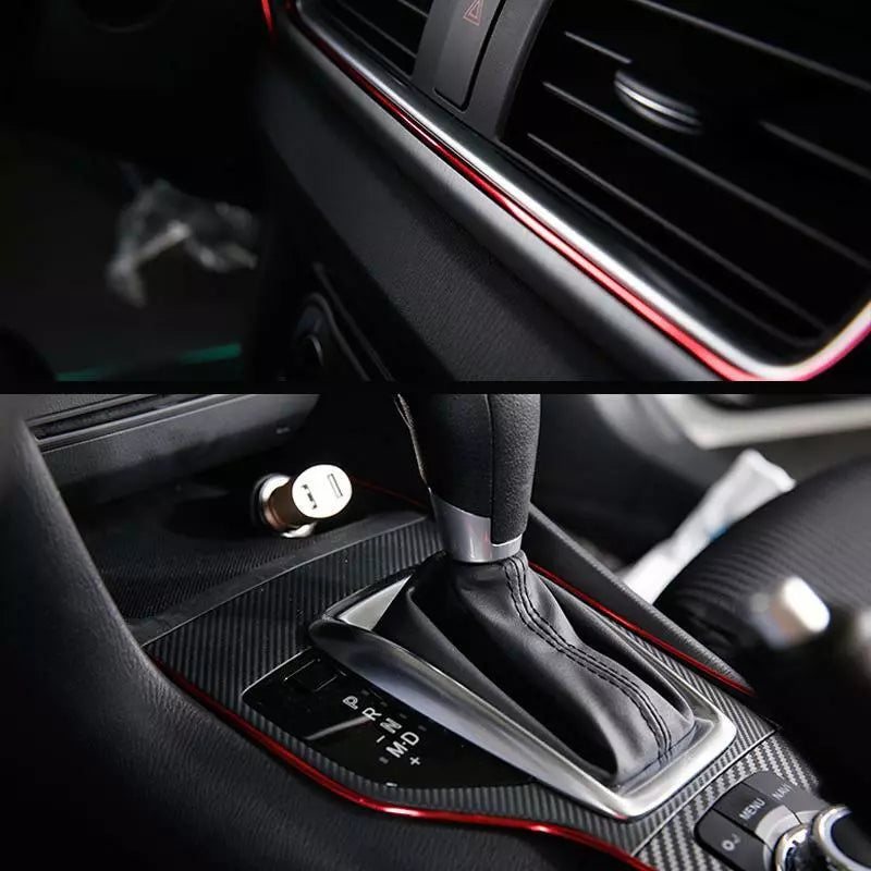 5-Meter Universal Car Interior Styling Strip | Decorative Dashboard Molding Trim (Red)