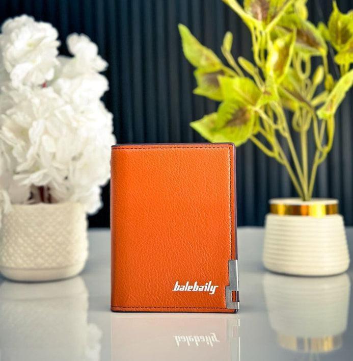 Premium Leather Wallet Black Brown Orange Bi-Fold